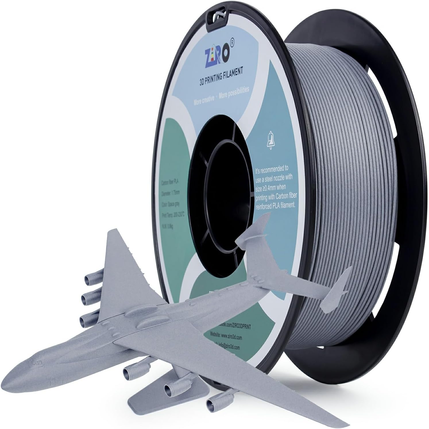 Ziro - Carbon Fiber PLA - Space Gray